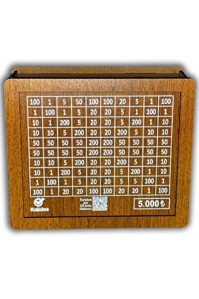 Işık kasabası 5.000 ₺ Kumbara Ahşap Para Biriktirme Hedef Kutusu Hediyelik Ür...