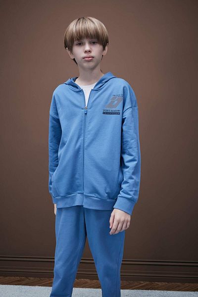 DeFacto Boy Printed Hooded Zip-Up Sweatshirt D8536A825Sp