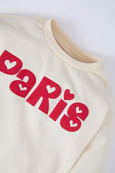 DeFacto Baby Girl Crew Neck Printed Long Sleeve T-Shirt D7870A525Sp