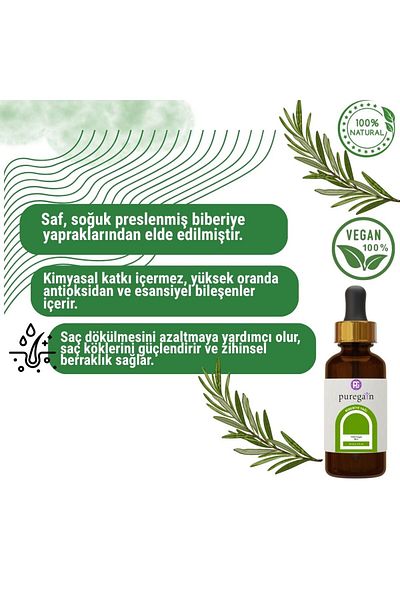 PUREGAIN Rosemary Oil 100% Pure – for Skin and Hair – 30 ml Essential Oil