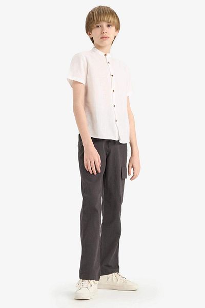 DeFacto Boy's Standard Leg Linen Blended Trousers D7688A825Sp