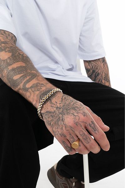 UKHWD SUPPLY 316L Steel Men's Cord Bracelet Ka1043Gmal