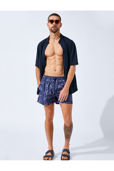 Koton Slogan Printed Swimsuit