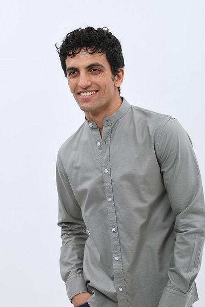 SHIRTSPRO long sleeve mao collar shirt black