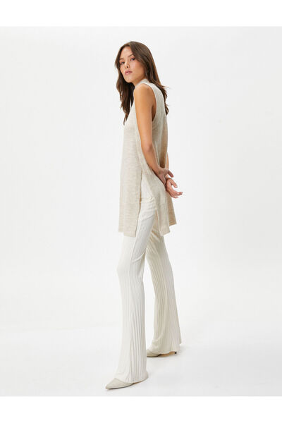Koton Turtleneck Knitwear Vest - Side Slit Detail