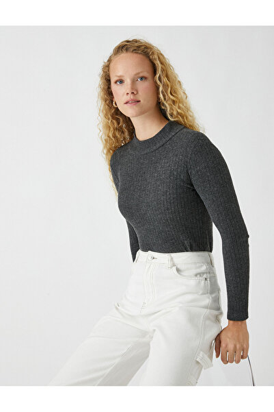 Koton Γυναικείο T-Shirt Anthracite 3WAK50033EK