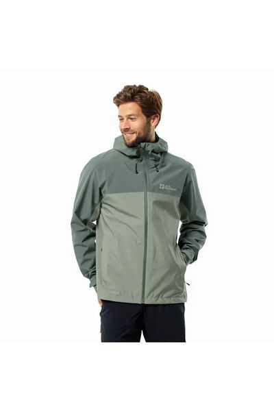 Jack Wolfskin 1115892_4137 Weıltal 2l Jkt M Outdoor Yağmurluk Yeşil