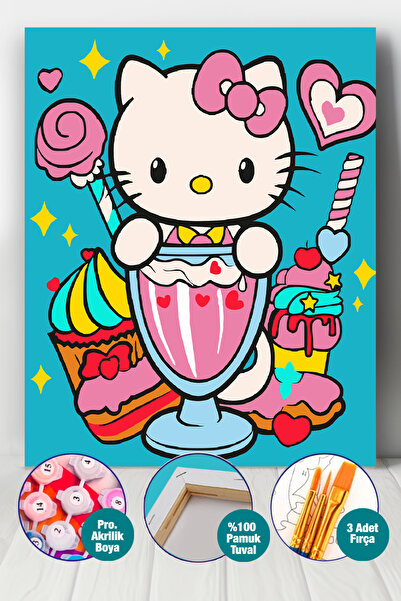 Picasso World Hobby Art Çocuk Sayılarla Boyama Numaralı Tuval Seti Fırça Boya...