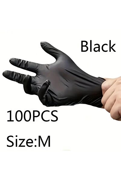 Eldiven Siyah Eldiven Midium Siyah Eldiven Latex Içrmez Pudrasız<(m Beden)