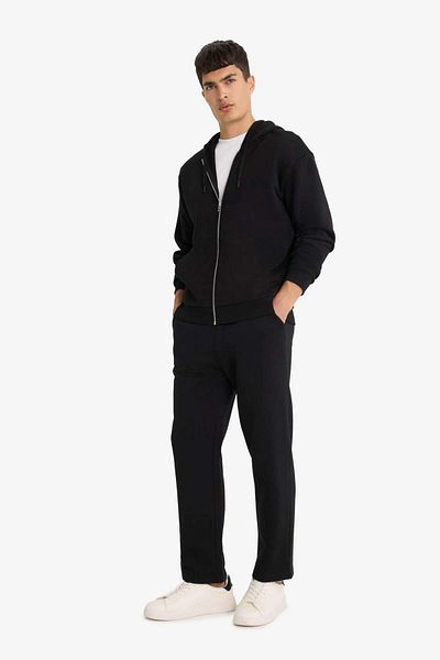 DeFacto Pantaloni de sport cu croiala normală, cu fleece în interior, buzunare simple de bază, talie cu șireturi, picioare drepte D7836AX25SP