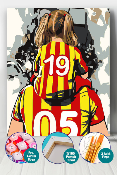 Picasso World Hobby Art Sayılarla Boyama Numaralı Tuval Seti Fırça Boya Dahil...