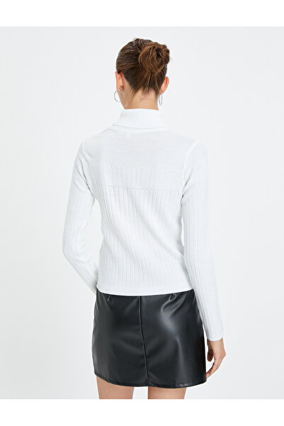 Koton Tricoturi Pulover cu gât țesut Texturat Acrilic Cașmir Texturat