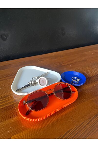 3Cup Design Modern Stylish 3 Compartment Desktop Organizer, Colorful Desk Top Organizer, Home Office Gift