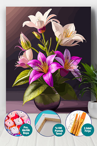 Picasso World Hobby Art Sayılarla Boyama Numaralı Tuval Seti Fırça Boya Dahil...