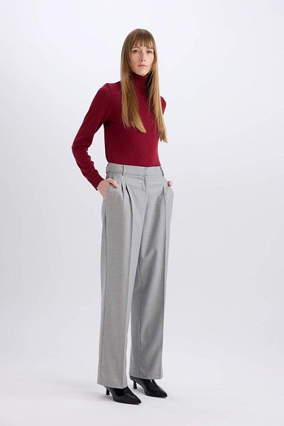 DeFacto High Waist Wide Leg Flannel Winter Pants - Collet E6127Ax24Wn