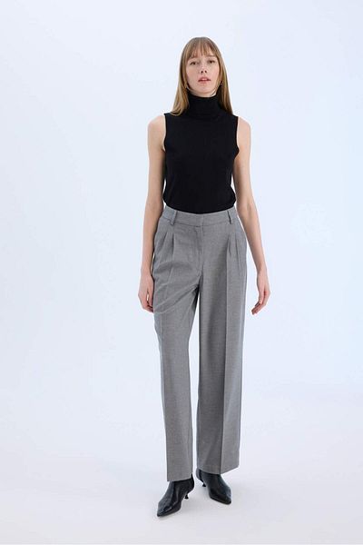 DeFacto High Waist Wide Leg Collet Flannel Trousers - E6115Ax24Wn