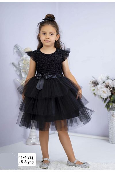 BEGONYA BEBECE KIDS Bebece Kids Black Kind of Girls' Special Day Celebrations Party Dress