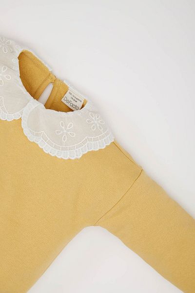 DeFacto Baby Girl Lace Collar Basic Plain Sweatshirt E2825A524Wn