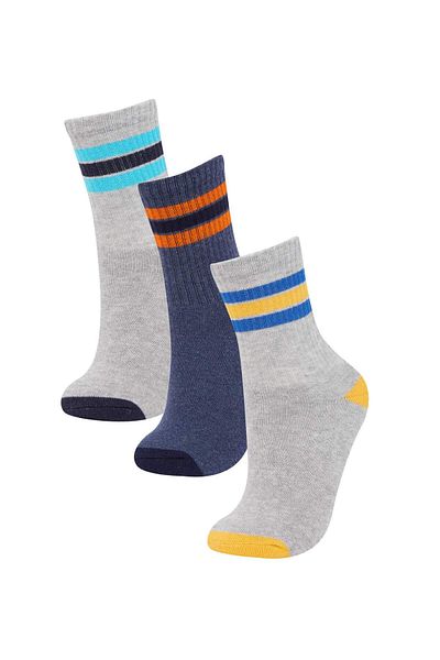 DeFacto Boy's 3-Piece Cotton Towel Sports Socks D8132A8Ns