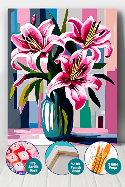 Picasso World Hobby Art Sayılarla Boyama Numaralı Tuval Seti Fırça Boya Dahil...