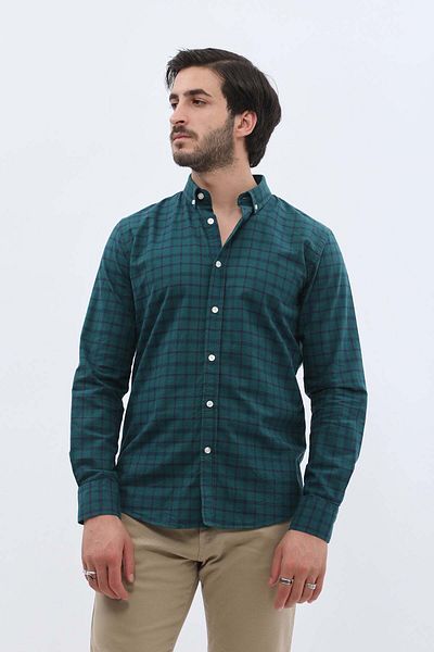 SHIRTSPRO shirtpro oxford regular fit long sleeve button down collar shirt in deep