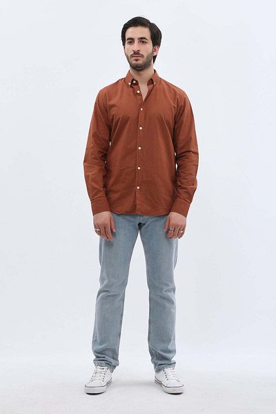 SHIRTSPRO shirtpro oxford regular fit long sleeve button down collar shirt picante color