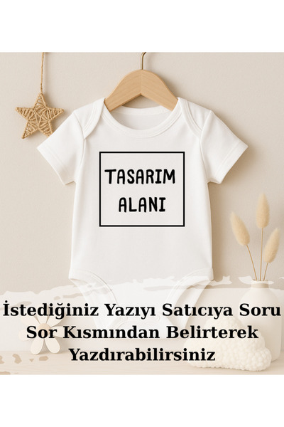 MODAT Kişiye Özel Kendin Tasarla İsim Baskılı Bebek badi zıbın