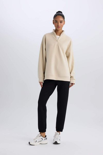 DeFacto Defactofit - Stand Collar Oversize Sports Sweatshirt D3796Ax24Wn