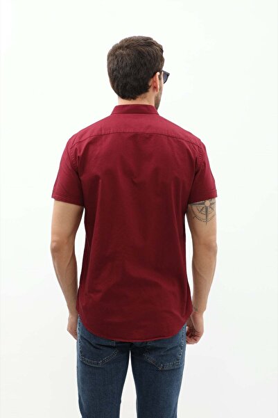SHIRTSPRO shirtpro oxford regular fit short sleeve mao collar shirt picante color
