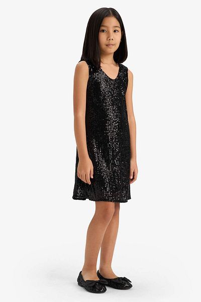 DeFacto Ärmelloses Paillettenkleid für Mädchen mit Neujahrsmotiv D5740A824WN
