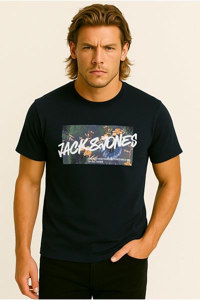 Jack & Jones Мъжка тениска Jjhawaii Shape 12269324 Тъмно синя