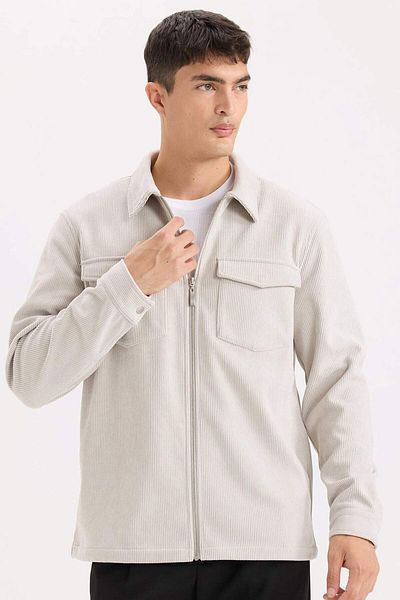 DeFacto Regular Fit Polo Neck Corduroy Shirt D3380Ax24Au