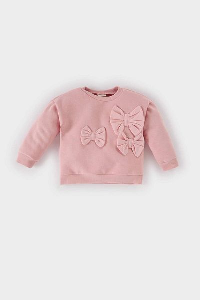 DeFacto Baby Girl Crew Neck Bow Sweatshirt D6267A524Wn