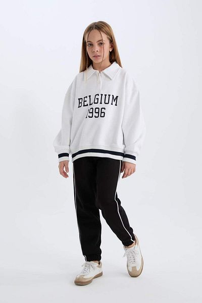 DeFacto Pantaloni de sport Jogger din bumbac imprimat cu talie elastică pentru fete D8092A824WN