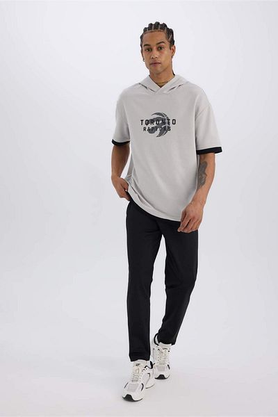 DeFacto Pantaloni de sport potriviți - Slim Fit, slim fit, picior standard, țesătură Skuba Diving, picior drept elastic