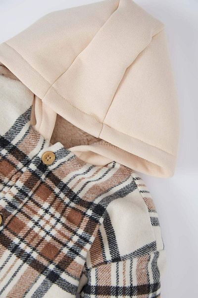 DeFacto Baby Boy Hooded Check Flannel Long Sleeve Shirt D5271A524Wn