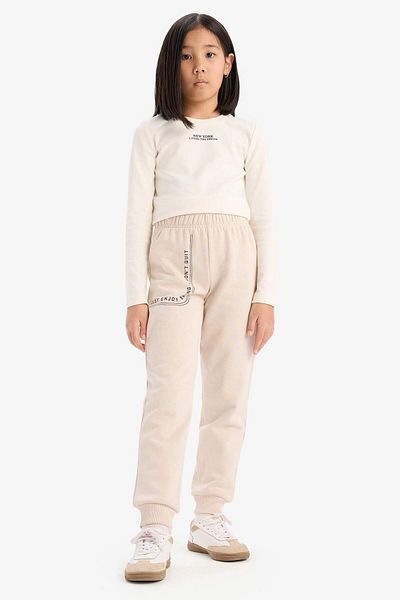 DeFacto Pantaloni de sport Jogger cu talie elastică cu imprimeu pentru fete 3185454