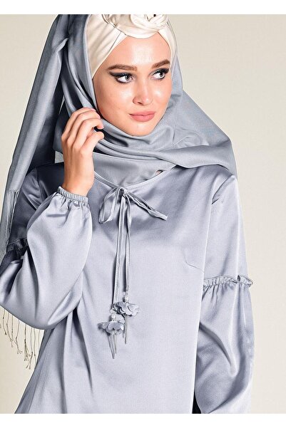 Alvina MANŞETLERİ LASTİKLİ SATEN TUNİK 4334