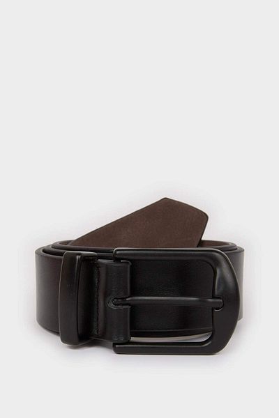 DeFacto Men's Rectangular Buckle Faux Leather Casual Belt E3550Axns