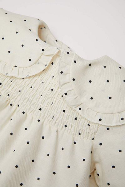 DeFacto Baby Girl Big Lapel Polka Dot Twill Long Sleeve Shirt D3046A524Wn