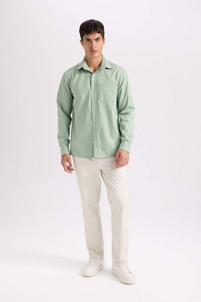 DeFacto Regular Fit Polo Neck Gabardine Long Sleeve Shirt D4934Ax24Au