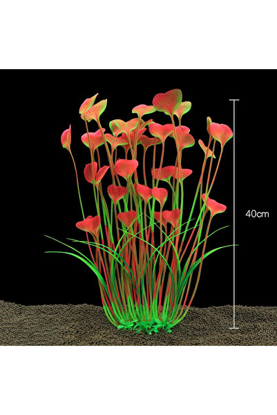 Choice نباتات بحرية صناعية تحت الماء، حوض أسماك، زينة أعشاب بحرية، أخضر، أرجواني، عشب مائي، قطعة واحدة، أحمر كبير