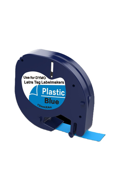 Choice7 Black on Blue 1PK Compatible Dymo LetraTag White Label Tape 91221 912...