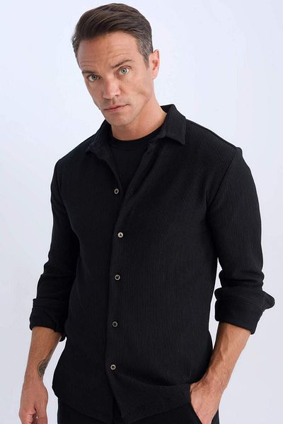 DeFacto Modern Fit Polo Neck Long Sleeve Shirt D3692Ax24Au