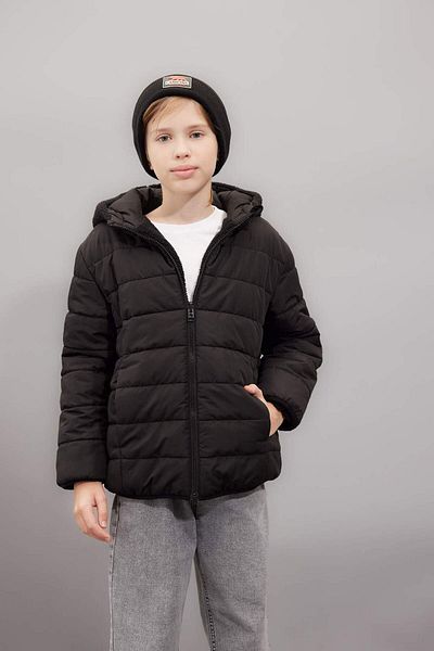 DeFacto Boy's Coat - Reversible, Windproof, Hood, Zipper and Pocket C6622A824Wn