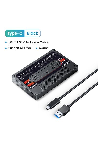 Orico Type-C Black 2.5'' HDD Enclosure SATA to USB3.0 External Hard Drive Case for SSD Disk HDD Box