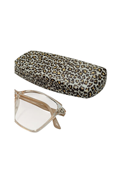 bonjorno aksesuar Oval Patterned Glasses Case for Optical Frame (Solid) with Cleaning Cloth Gift