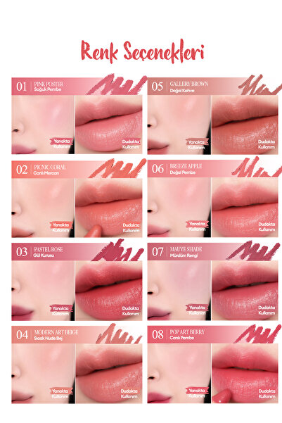 CLIO Kremsi, Kalem Şeklinde Renkli Dudak Balmı & Kalemtıraş CLIO Butter Balm Crayon 010 Maple Brick