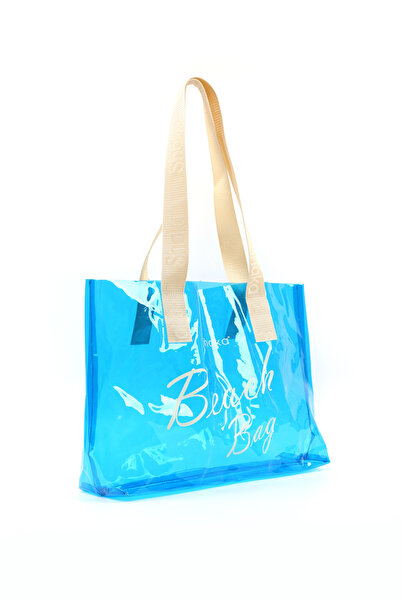 SHAKA Μπλε SHK241 Τσάντα παραλίας, ταξιδιού και πικνίκ με ολόγραμμα εκτύπωσης PVC μονής θήκης