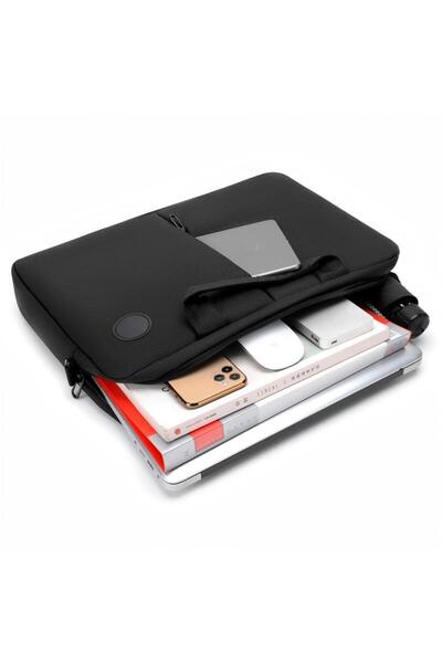 Generic 15.6 Inch Laptop Bag Lightweight PU Computer Bag Travel Business Briefcase Water Resistance